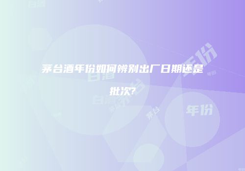 茅台酒年份如何辨别出厂日期还是批次?