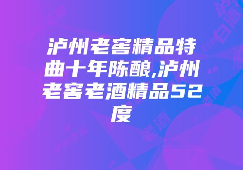 泸州老窖精品特曲十年陈酿,泸州老窖老酒精品52度