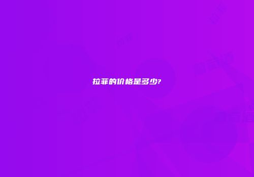 拉菲的价格是多少?