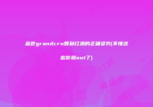 品尝grandcru智利红酒的正确姿势(不懂这些你就out了)