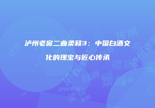 泸州老窖二曲柔和3：中国白酒文化的瑰宝与匠心传承
