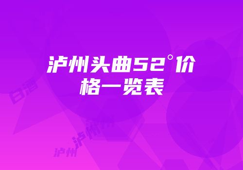泸州头曲52°价格一览表