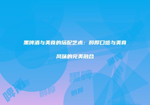 黑啤酒与美食的搭配艺术：醇厚口感与美食风味的完美融合