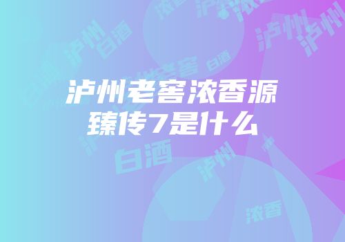 泸州老窖浓香源臻传7是什么