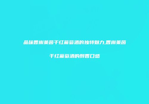 品味香榭莱茵干红葡萄酒的独特魅力,香榭莱茵干红葡萄酒的醇香口感