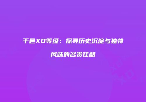 干邑XO等级：探寻历史沉淀与独特风味的名贵佳酿