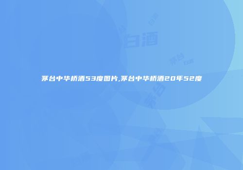 茅台中华桥酒53度图片,茅台中华桥酒20年52度