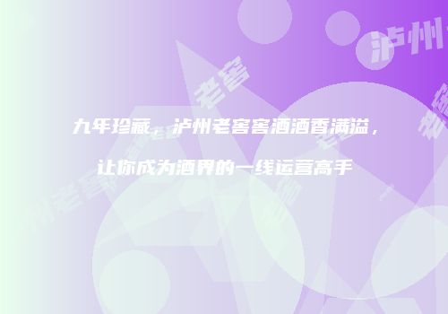 九年珍藏，泸州老窖窖酒酒香满溢，让你成为酒界的一线运营高手
