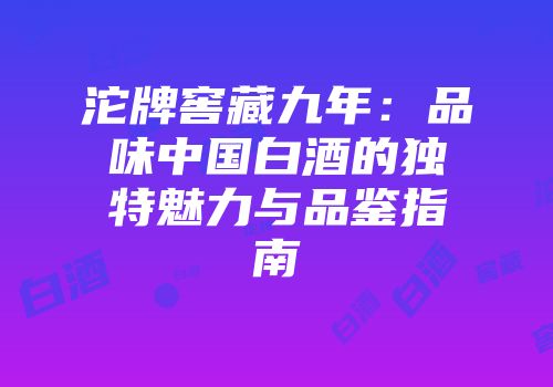 沱牌窖藏九年：品味中国白酒的独特魅力与品鉴指南