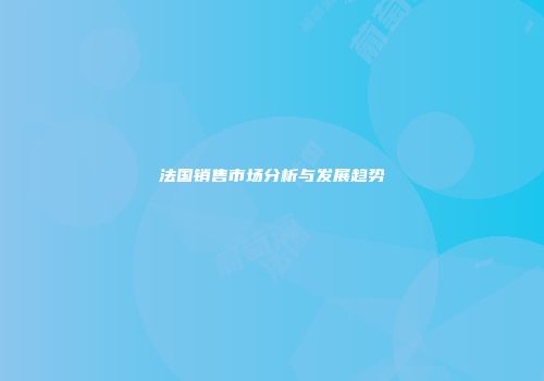 法国销售市场分析与发展趋势