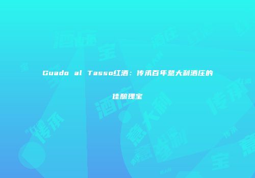 Guado al Tasso红酒：传承百年意大利酒庄的佳酿瑰宝