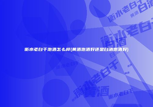 衡水老白干泡酒怎么样(黄酒泡酒好还是白酒泡酒好)