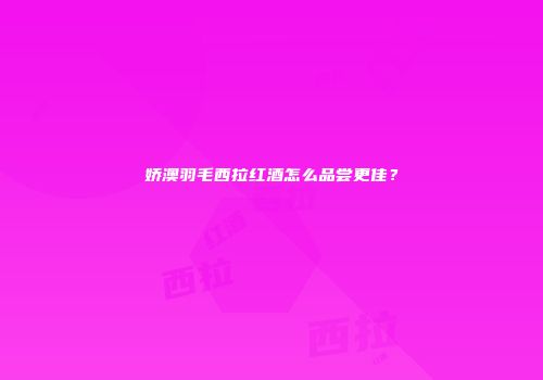 娇澳羽毛西拉红酒怎么品尝更佳？