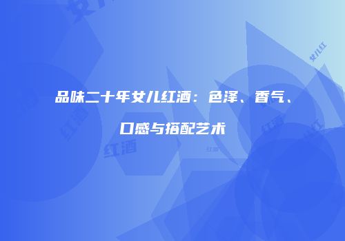 品味二十年女儿红酒：色泽、香气、口感与搭配艺术