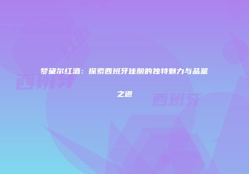 梦黛尔红酒：探索西班牙佳酿的独特魅力与品鉴之道