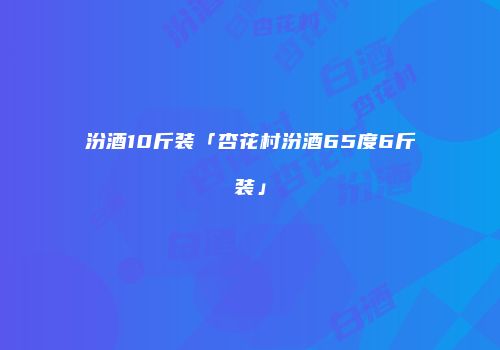 汾酒10斤装「杏花村汾酒65度6斤装」