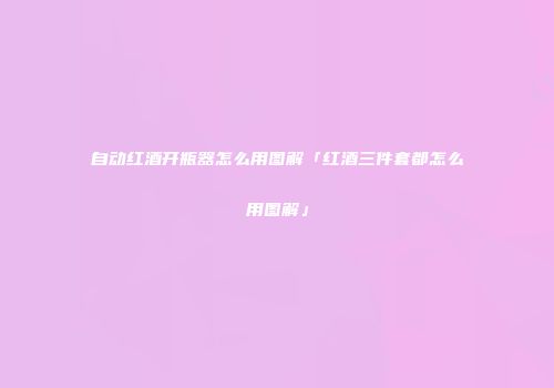 自动红酒开瓶器怎么用图解「红酒三件套都怎么用图解」