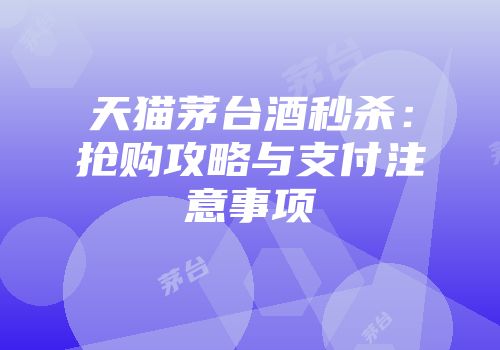 天猫茅台酒秒杀：抢购攻略与支付注意事项