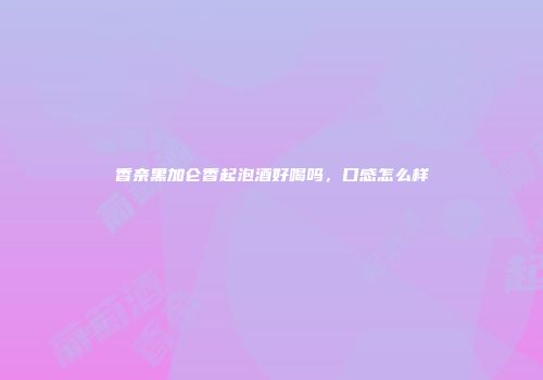 香奈黑加仑香起泡酒好喝吗，口感怎么样