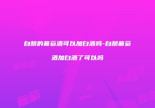 自酿的葡萄酒可以加白酒吗-自酿葡萄酒加白酒了可以吗