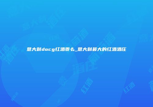 意大利docg红酒贵么_意大利最大的红酒酒庄