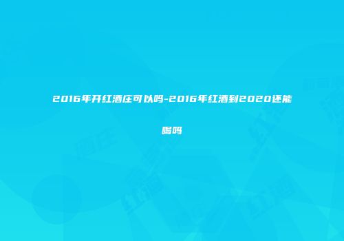 2016年开红酒庄可以吗-2016年红酒到2020还能喝吗