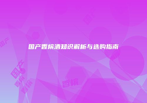 国产香槟酒知识解析与选购指南