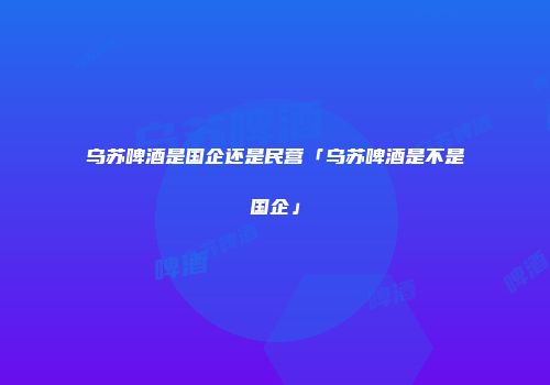 乌苏啤酒是国企还是民营「乌苏啤酒是不是国企」