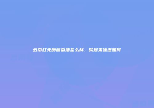 云南红无醇葡萄酒怎么样，喝起来味道如何