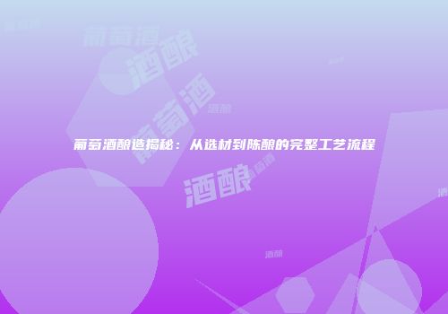 葡萄酒酿造揭秘：从选材到陈酿的完整工艺流程