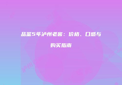 品鉴5年泸州老窖：价格、口感与购买指南
