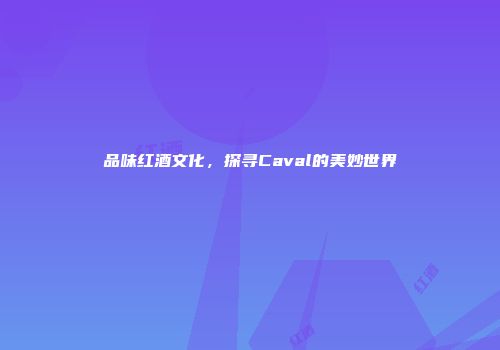 品味红酒文化，探寻Caval的美妙世界