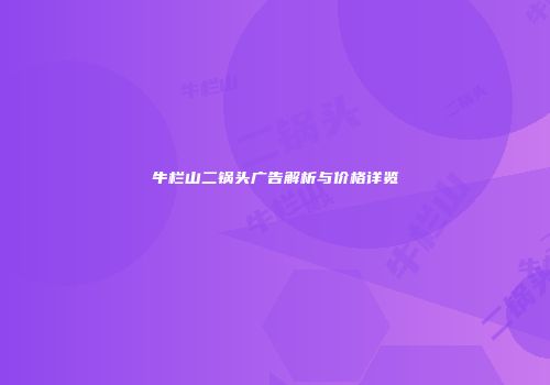 牛栏山二锅头广告解析与价格详览