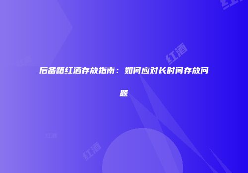 后备箱红酒存放指南：如何应对长时间存放问题