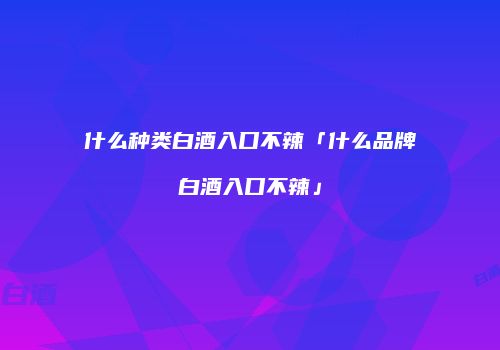 什么种类白酒入口不辣「什么品牌白酒入口不辣」