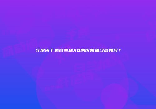 轩尼诗干邑白兰地XO的价格和口感如何？