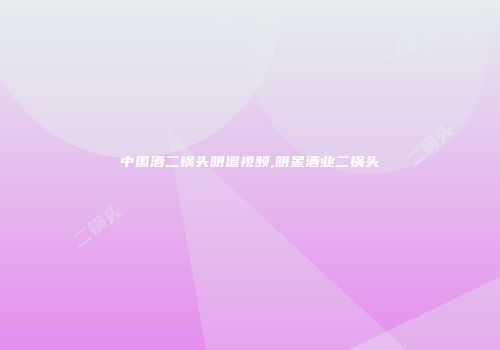 中国酒二锅头明道视频,明星酒业二锅头