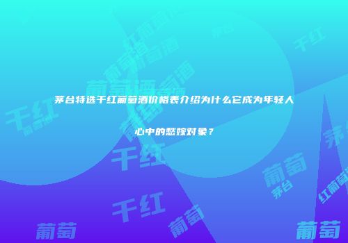 茅台特选干红葡萄酒价格表介绍为什么它成为年轻人心中的愁嫁对象？