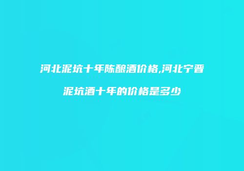 河北泥坑十年陈酿酒价格,河北宁晋泥坑酒十年的价格是多少