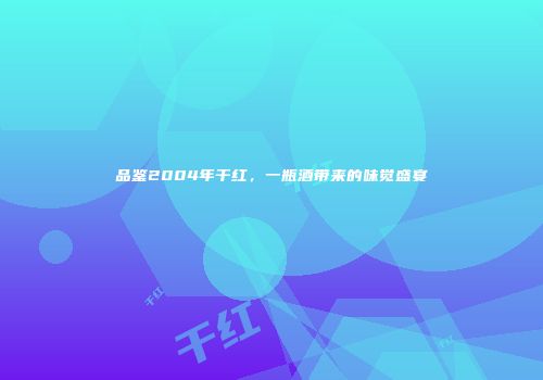 品鉴2004年干红，一瓶酒带来的味觉盛宴
