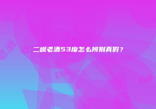 二峨老酒53度怎么辨别真假？