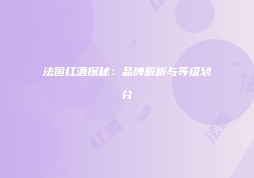 法国红酒探秘：品牌解析与等级划分
