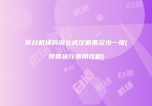 茅台机场到湖北武汉机票多少一张(预算旅行费用攻略)