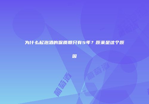 为什么起泡酒的保质期只有5年？原来是这个原因