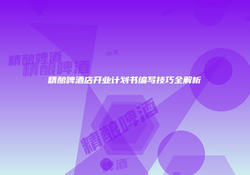 精酿啤酒店开业计划书编写技巧全解析