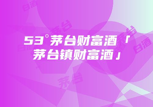53°茅台财富酒「茅台镇财富酒」