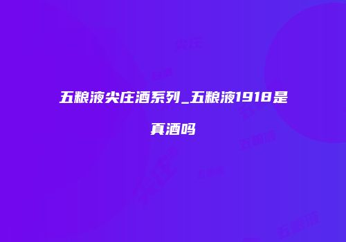 五粮液尖庄酒系列_五粮液1918是真酒吗