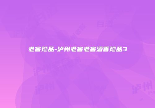 老窖珍品-泸州老窖老窖酒香珍品3