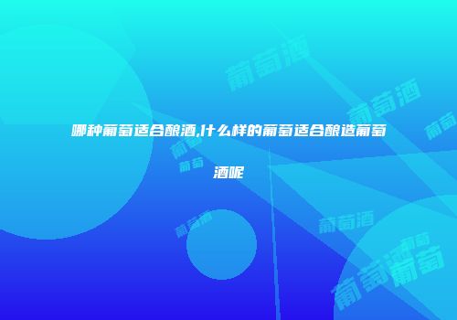 哪种葡萄适合酿酒,什么样的葡萄适合酿造葡萄酒呢