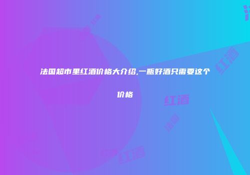 法国超市里红酒价格大介绍,一瓶好酒只需要这个价格